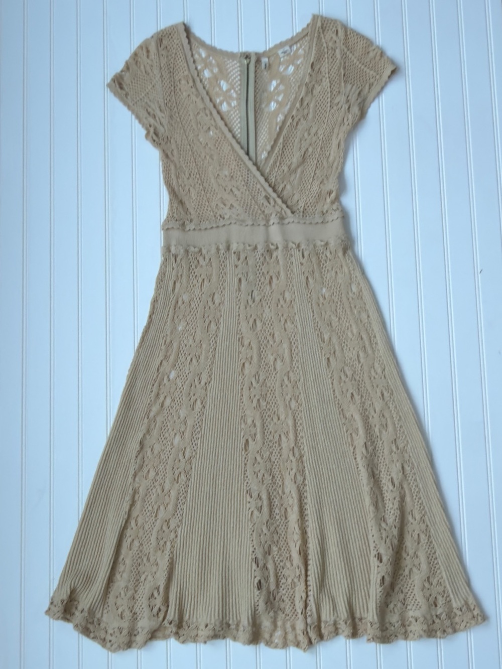Anthropologie Moth Knit Crocheted Clouds Dress Size M No slip